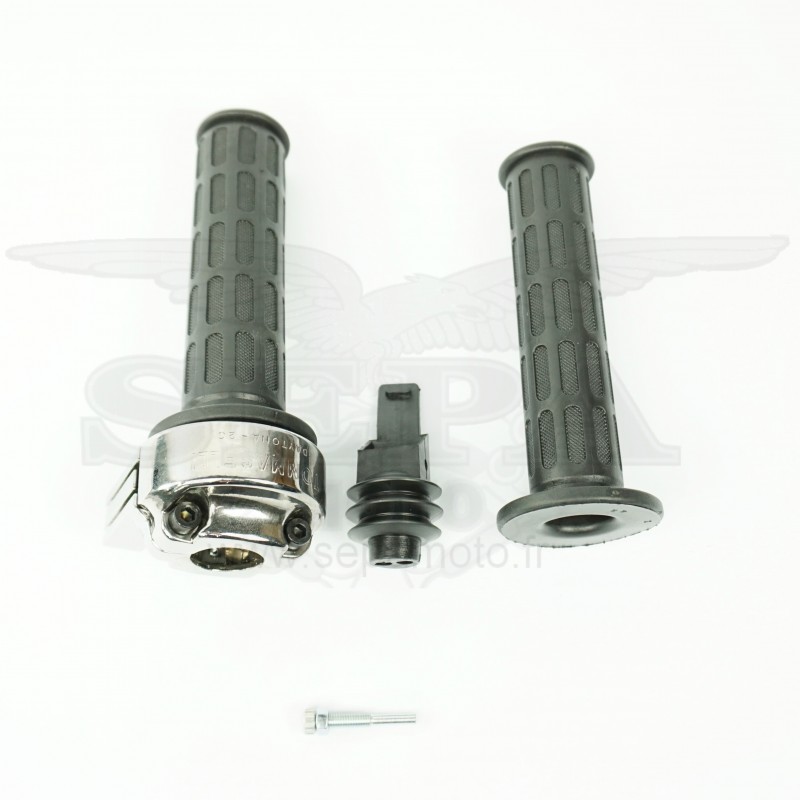 Poignée De Gaz Tommaselli Formula Pour Moto Vintage, TT, ATV - Noir, Diamètre 22 Mm